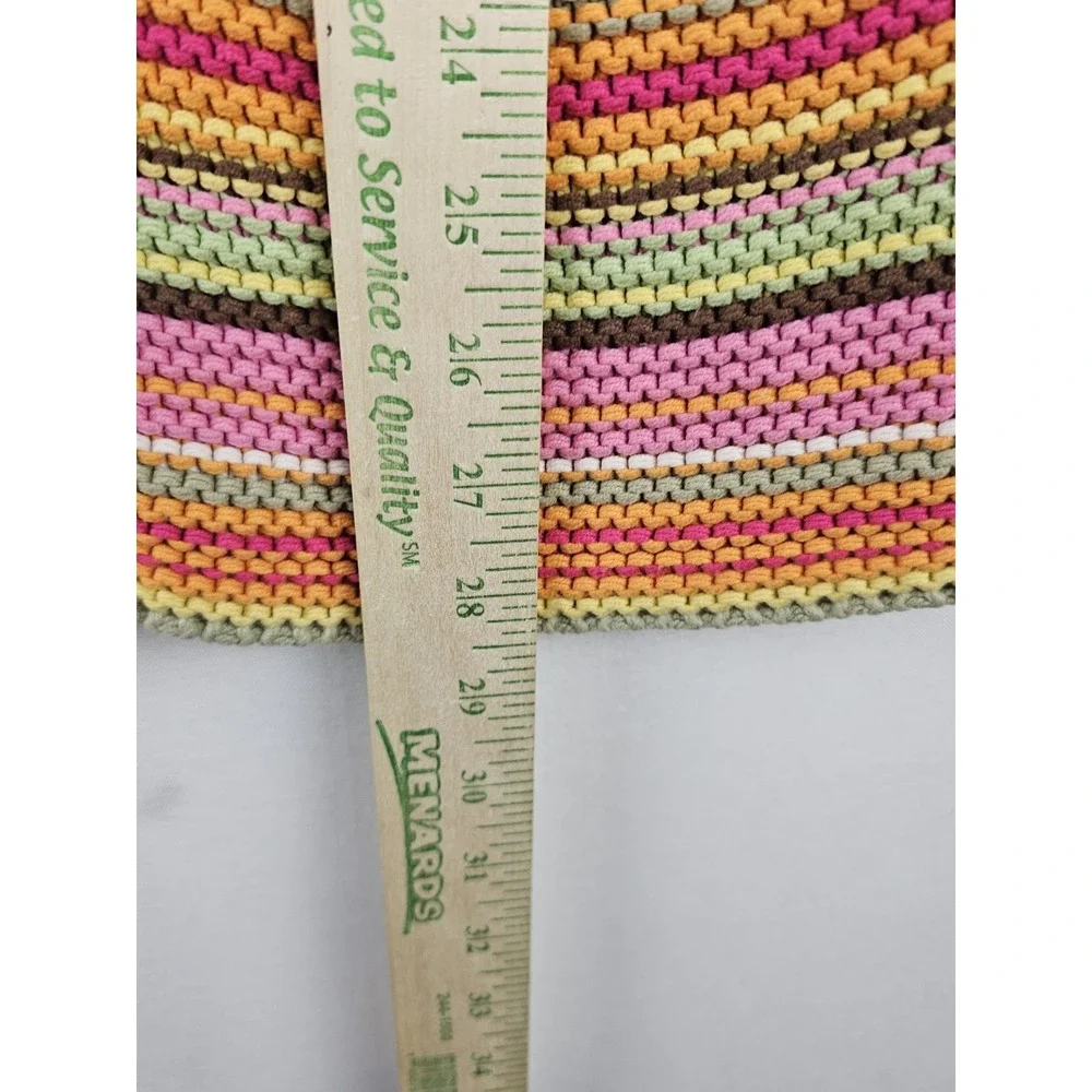 Vintage GAP Kids‎ Crochet Knitted Rainbow Button Up Jacket Hoodie Girls XL 2005